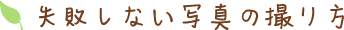 失敗しない写真の撮り方